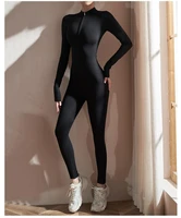 Womens Yoga Jumpsuits Long Sleeve Thin Slim Fit Stretch One Piece Playsuits Romper Sexy Fitness Female Basic Zipper Sportwears - Image 3