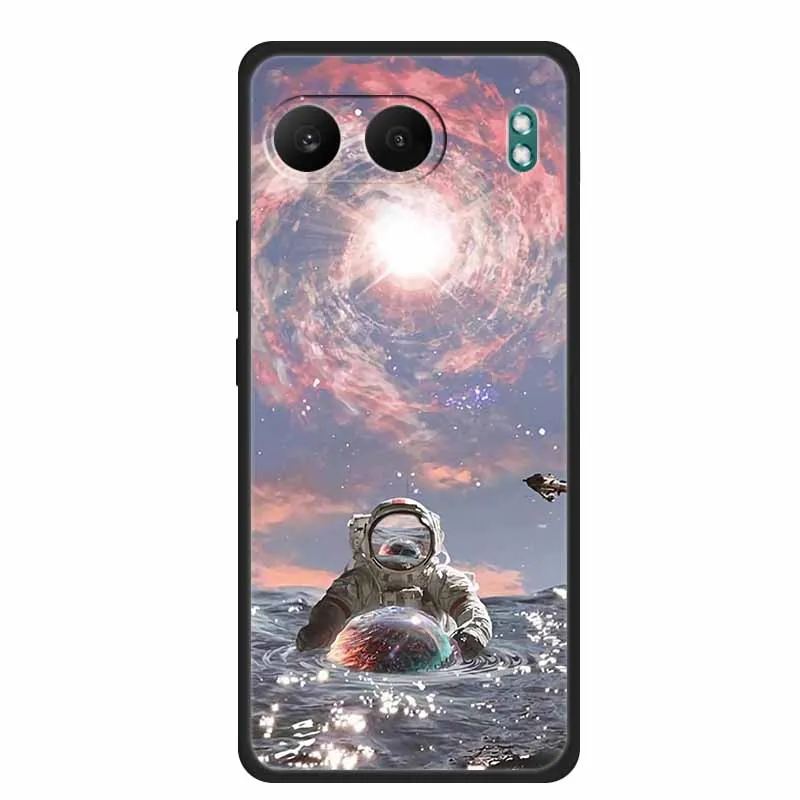 Astronaut Design Soft Silicone TPU Phone Case - Space-Themed Back Cover