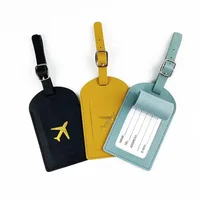 Étiquette de bagage d'affaires en cuir estampillé, étiquette d'adresse de valise, étui d'embarquement, nom, identification, Clip d'adresse, accessoires de voyage 5