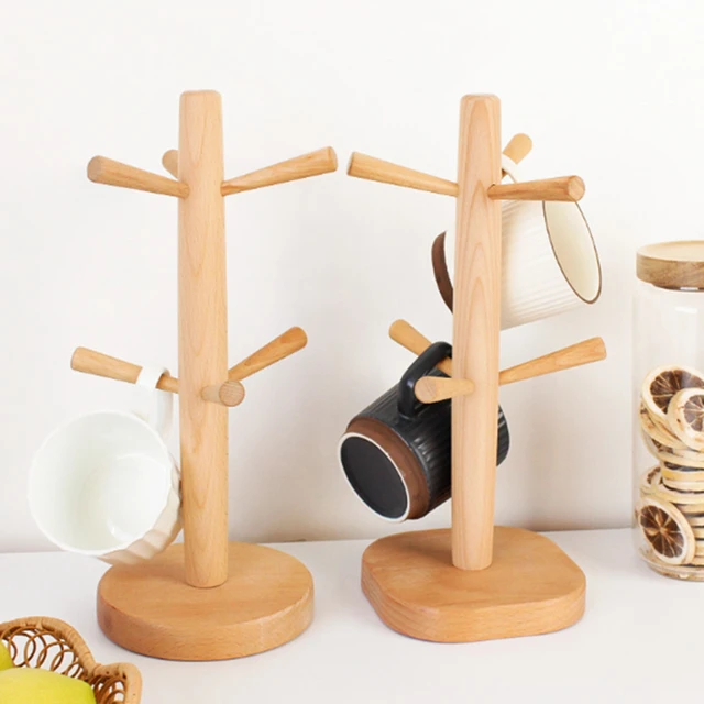 Bamboo Mug Holder Tree, Coffee Cup Holder Stand for Counter, Mug Rack with  6 Hooks - China Mug Holder and Drying Rack price