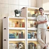 Nordic Plastic Kitchen Cabinets Home Furniture Floor Multi-layer Foldable Storage Cabinet Livingroom Multifunction Storage Box R 1