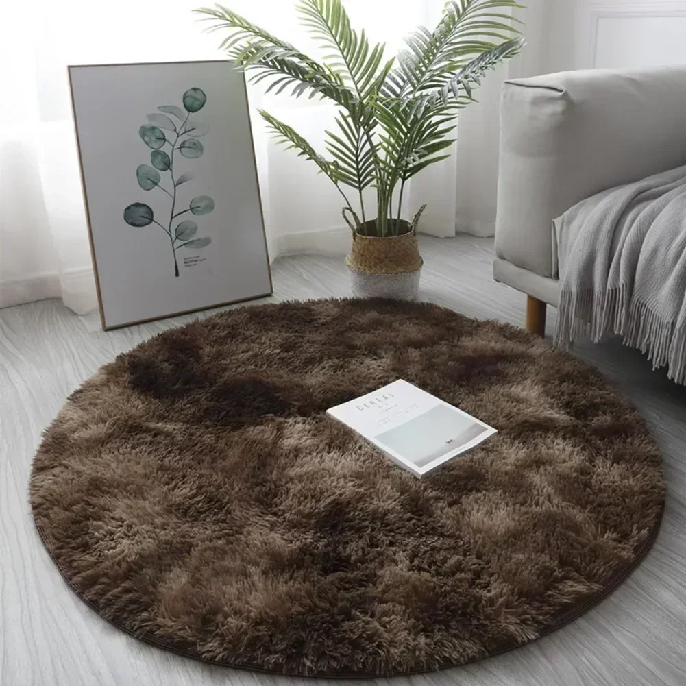 40 cm rutschfeste, flauschige Teppiche, großer zotteliger Teppich, superweiche Matte, Wohnzimmer-Schlafzimmer-Teppich, ästhetische Schlafzimmer-runde Teppichdekoration
