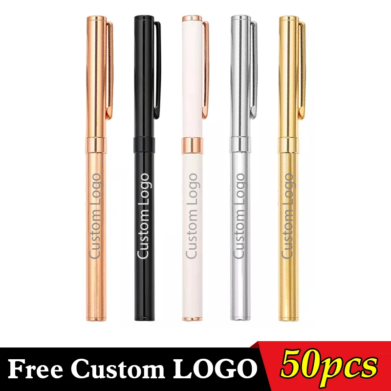 

50 pcs Metal Ballpoint Pen Hotel Advertising Pen Student Writing Pen Custom Logo Lettering Engraved Name Wholesale Custom Pen