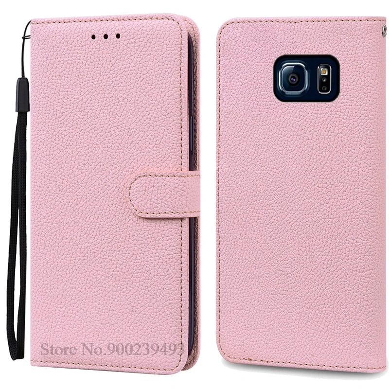 Luxurious Leather Flip Wallet Case for Samsung Galaxy S6 Series - Premium Protection and Style