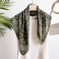 68cm Green Cashew Printed Scarf Women's Spring and Summer Thin Imitation Silk Scarf Fashion Versatile Shawl Headscarf Scarfs - Image 2