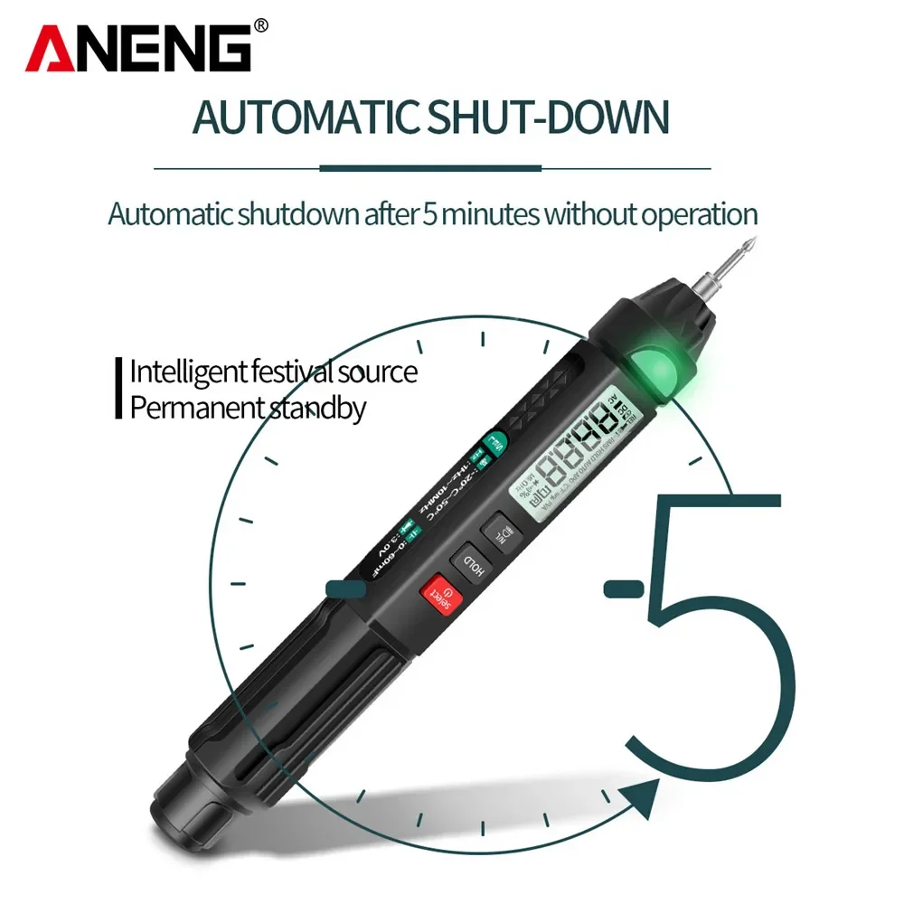 ANENG A3007 Digital Professional Multimeter Pen 6000 Counts Non-Contact Automatic AC/DC Voltage Ohm Tester Capacitance For Tool