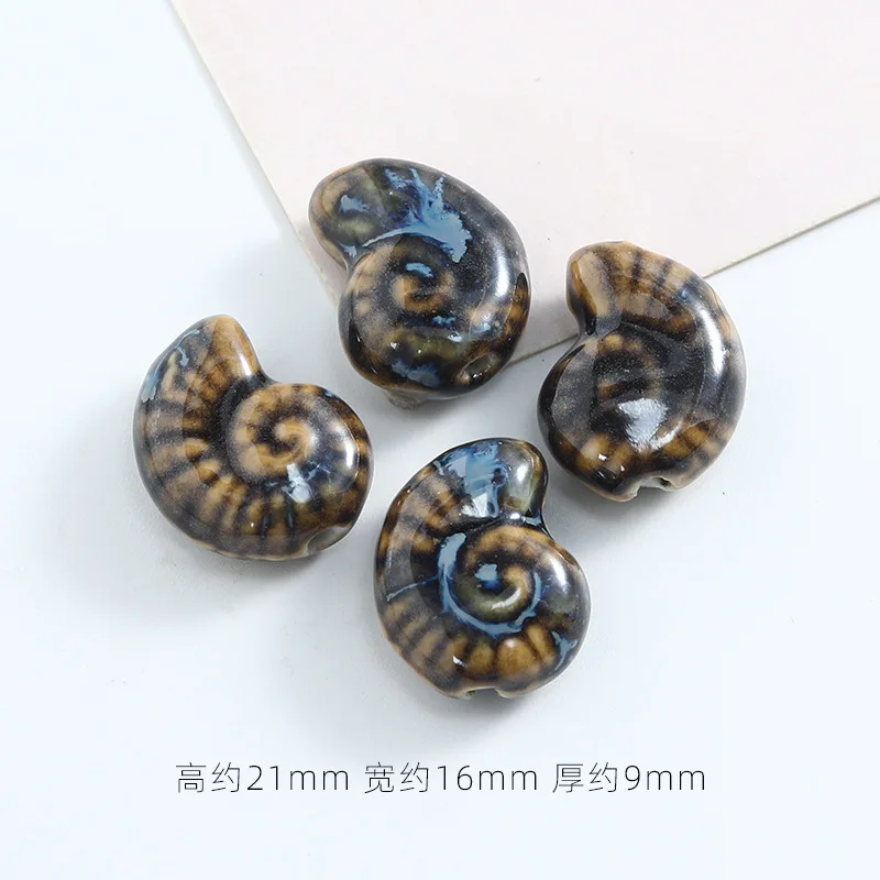 New 10PCS Ceramic Conch Beads Loose Spacer Beads For Jewelry Making DIY Bracelet Necklace Accessories 2024