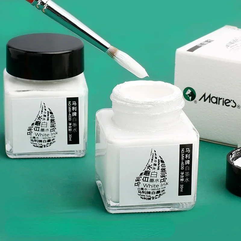 30ML White Ink High-gloss Watercolor Art Students' Special Starry Sky Embellishment White Ink Cartoon Blank Correction Fluid