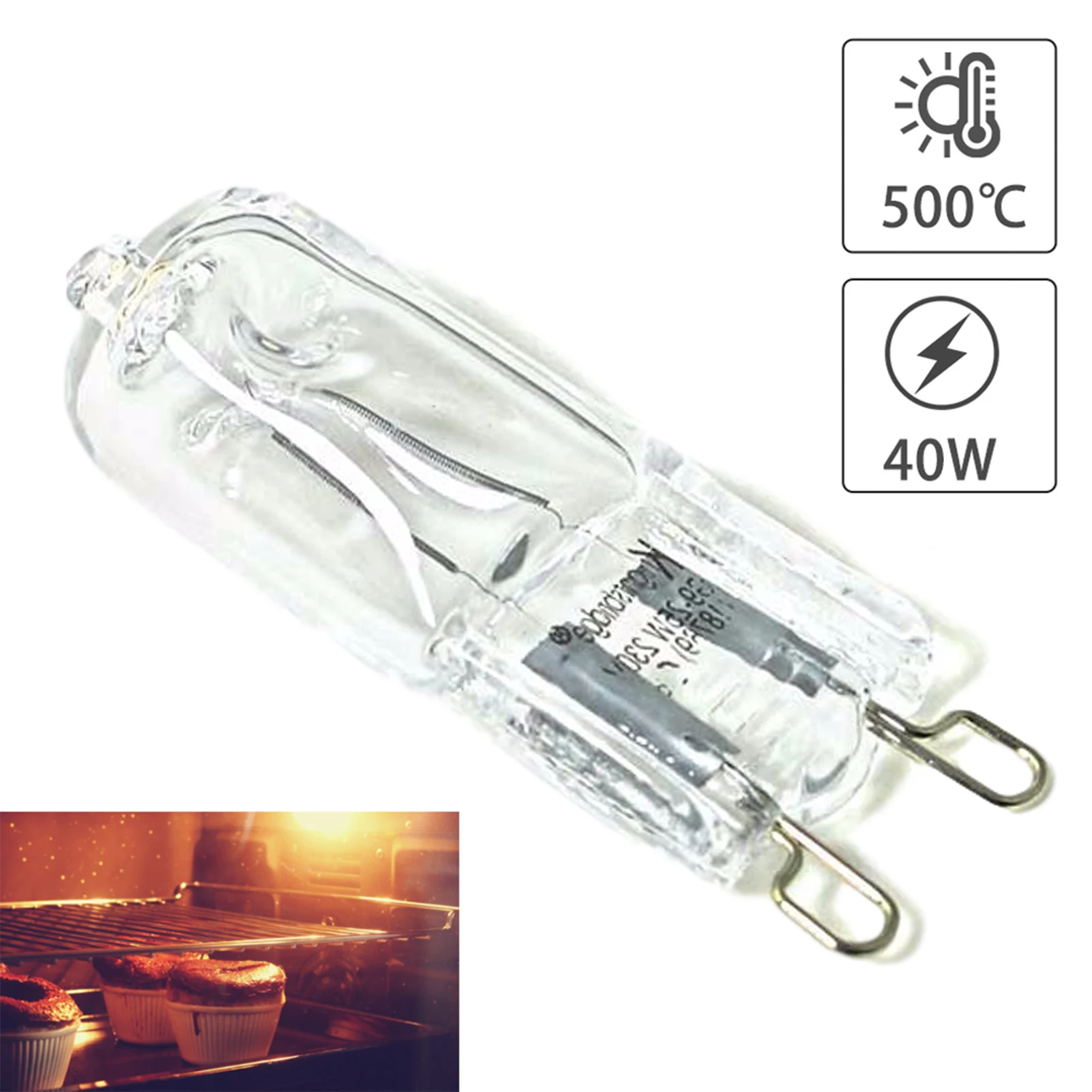 2pcs Oven Light Bulb G9 High Temperature Bulb Steamer Light G9 Oven Lighting Bulb 110v-220v 40w 500 Degrees