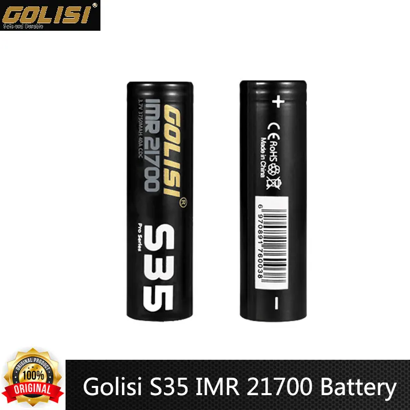 

Оригинальный литий-ионный аккумулятор GOLISI S35 IMR 21700 3750 мАч 3,7 в CDR 30A MAX 40A, перезаряжаемая батарея для фотоаппаратов UAV