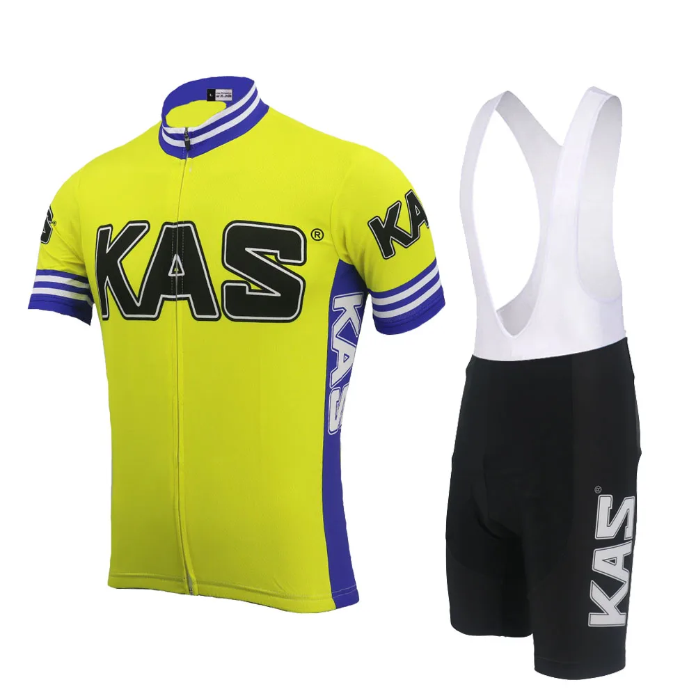 KAS Team Cycling Jersey Set Summer Cycling Clothing Men Road Bike Shirt Suit Bicycle Bib Shorts MTB