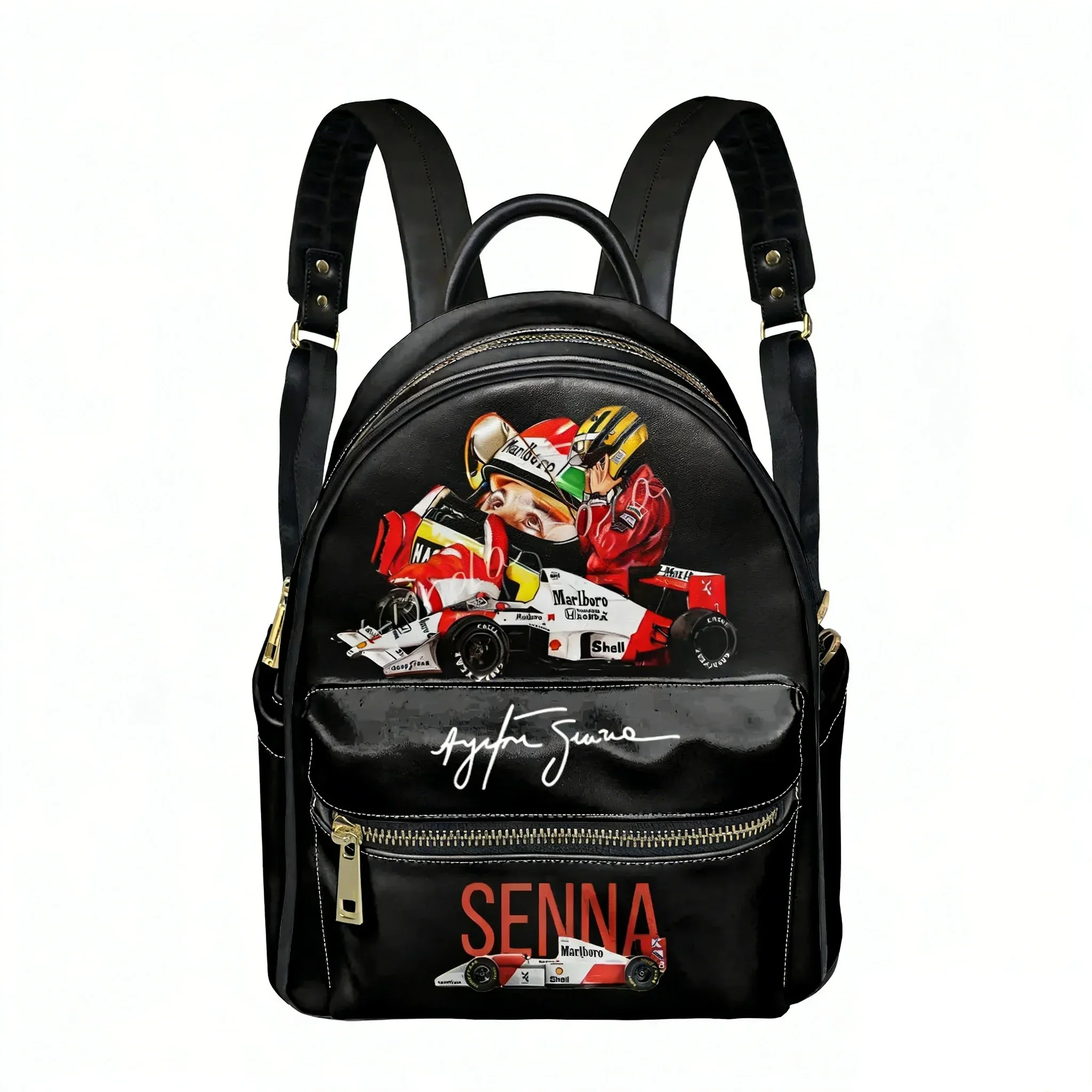 Ayrton Senna Racing Graphics Backpack Womens Men Personalized Double Shoulder Bag Business Travel Bookbag Rucksack Gift Daypack 3