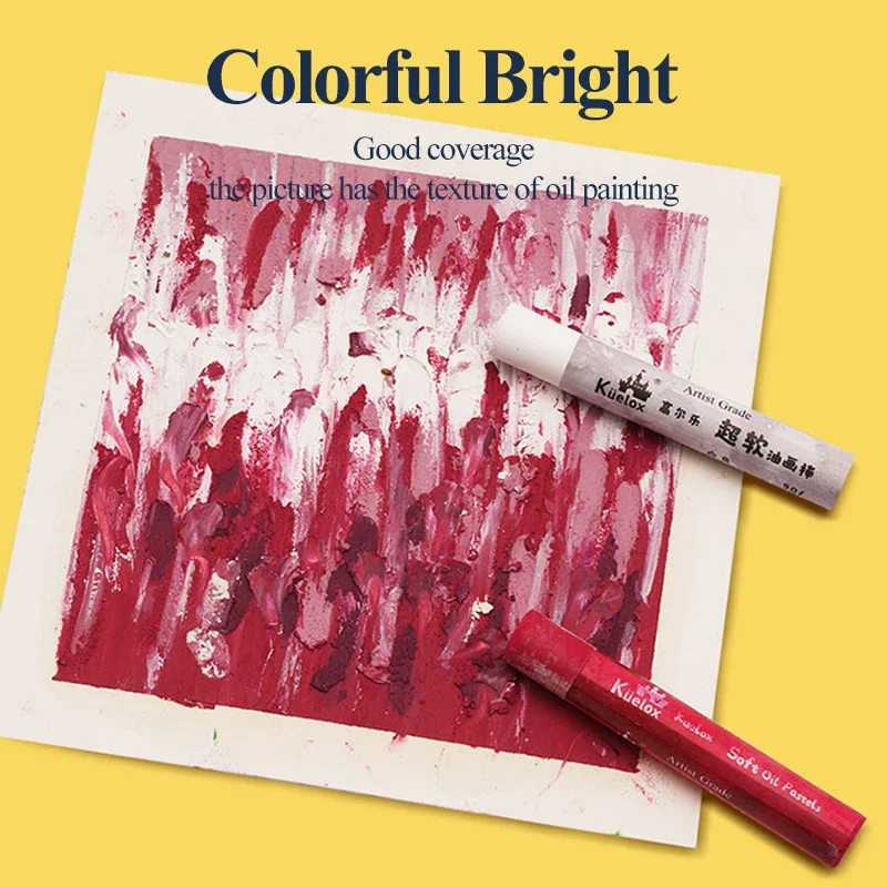 Kuelox Super Soft Oil Pastel Non-Toxic Crayon Painting Graffiti Heavy Color Oil Pastel Artist Student Drawing Art Supplies