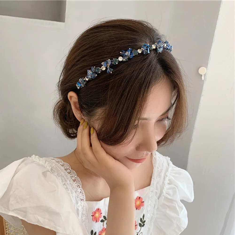 

French Bride Women Alloy Rhinestone Hairband Hair Hoop Crystal Headbands Hair Accessories