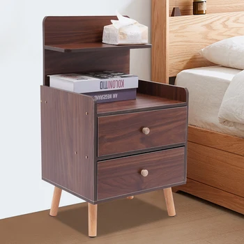 Comodini moderni ad angolo piccolo, comodini con 2 cassetti per mobili da soggiorno, camera da letto, dormitorio 1