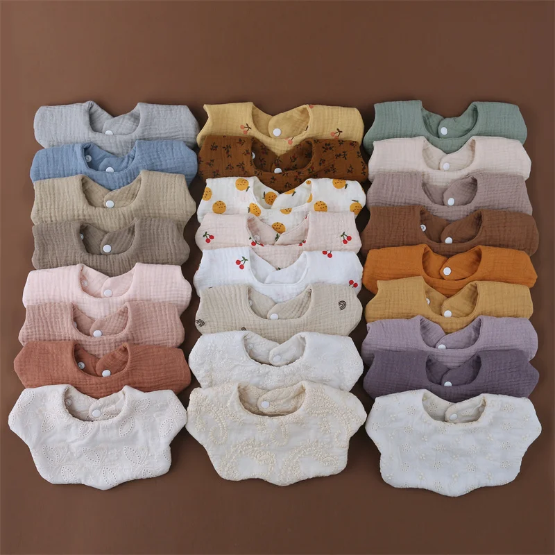 

Newborn Feeding Bibs 360 Degree Cotton Yarn Petal Infants Saliva Towel Toddler Drool Soft Bandana Burp Cloth Baby Accessories