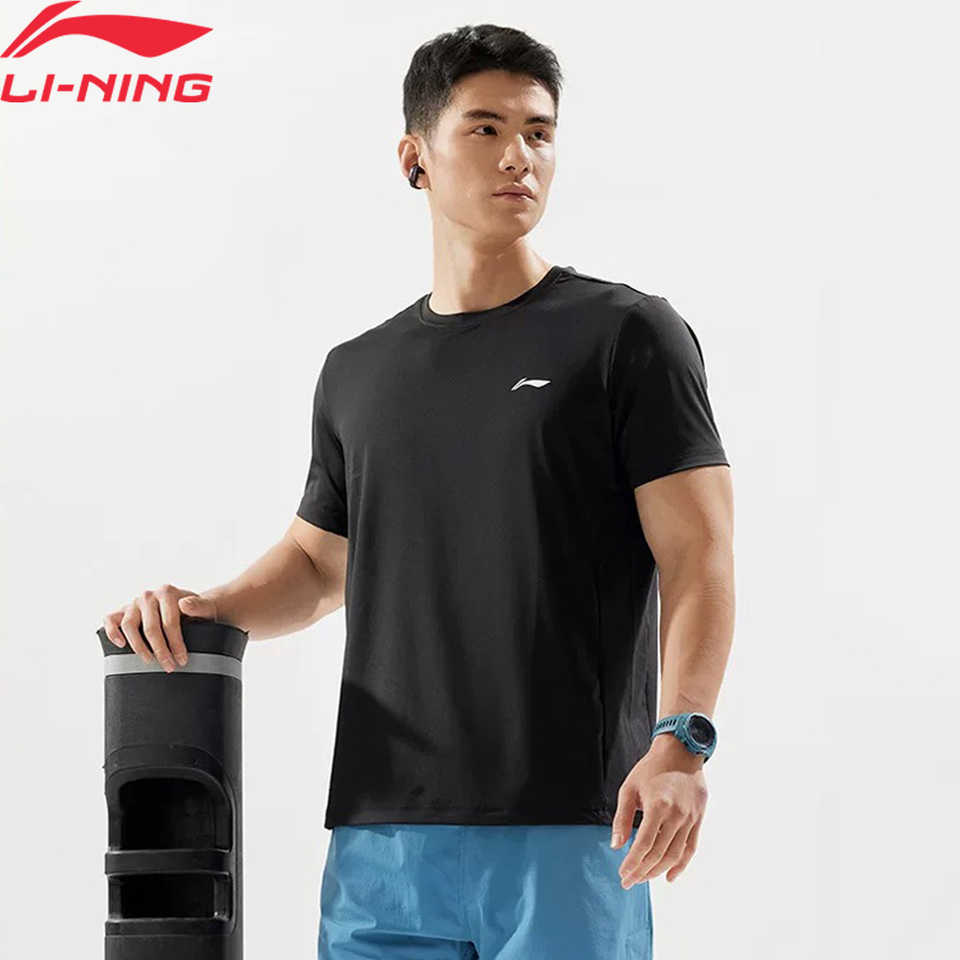 Li-Ning Men Training T-Shirt AT DRY FREEZE 81%Polyester 19%Spandex Crew Neck LiNing Sports Short Sleeve Tee Tops ATSV361