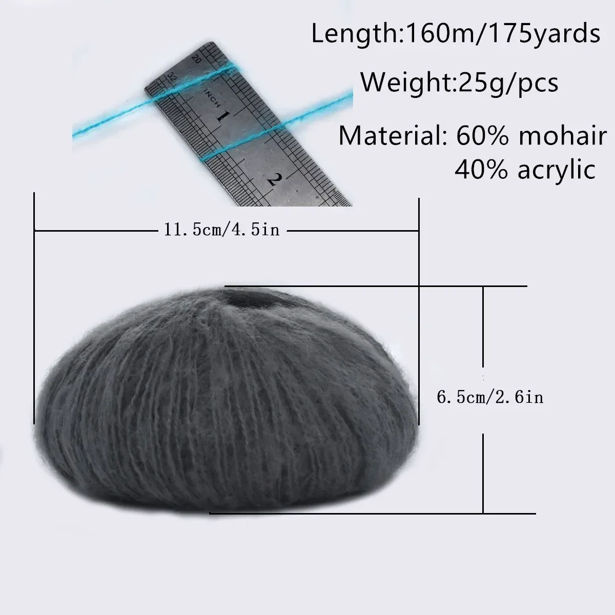 Wholesale 250g/lot 10balls DIY Thin Soft Mohair Yarn Pluah Yarn Hand Knitting Weaving Crochet Thread 60% Mohair 40% Acrylic 3