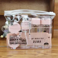 7pc/Set Travel Mini Makeup Cosmetic Face Cream Pot Bottles Plastic Transparent Empty Make Up Container Bottle Travel Accessories 1