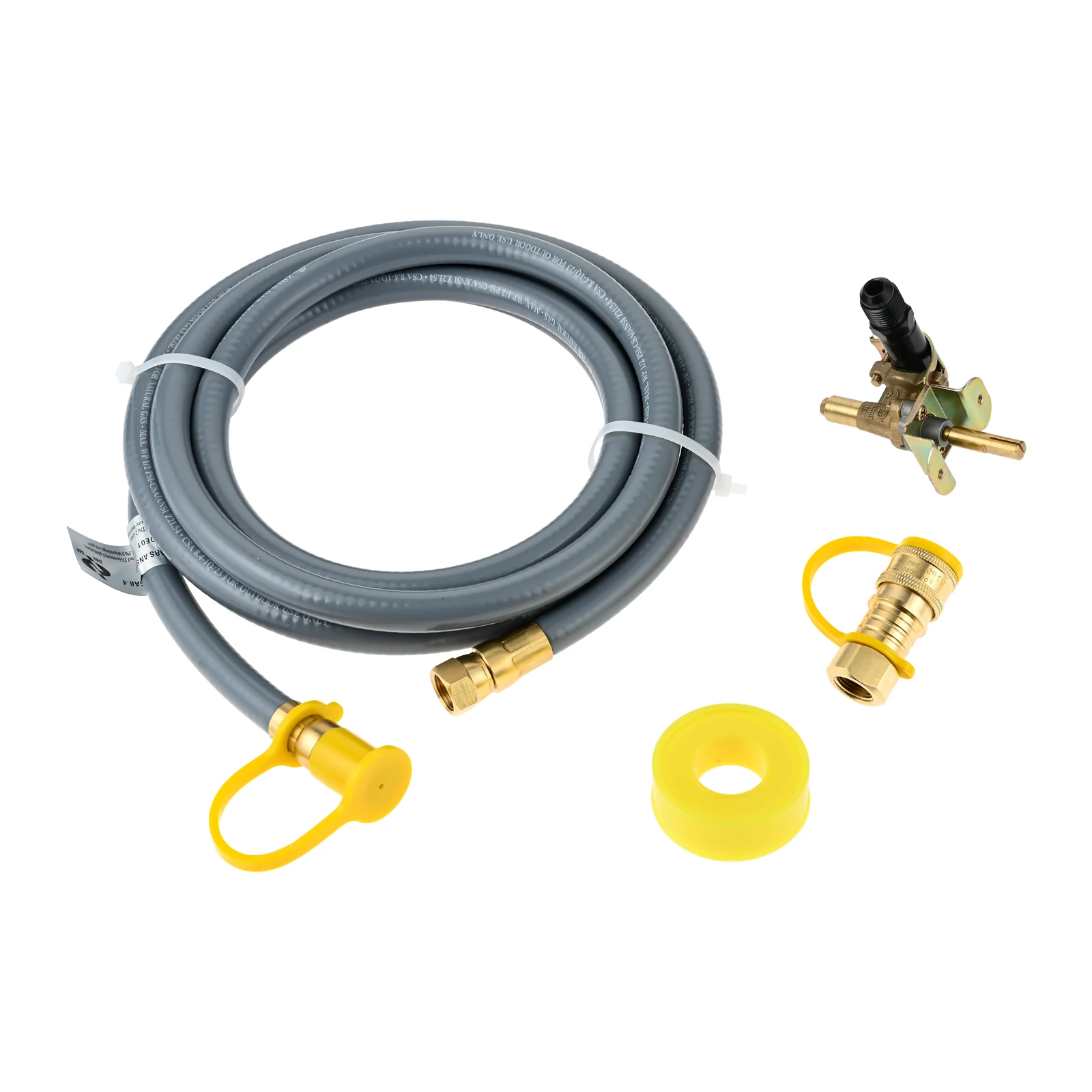 10 FT Natural Gas Hose 3/8" Male Quick Disconnect Plug x 3/8" Female Flare to Convert Natural Gas to Connecting Outdoor Firepit