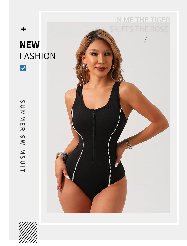 Il costume da bagno bikini conservatore in un unico pezzo di nuova moda 2024 copre la pancia e dimagrisce_voghion.com