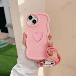 Custodia per telefono a cuore con lanyard