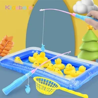 Kids Pool Duck Fishing Toys Games Magnetic Floating Toy Inflatable Pond with Floating Duck 2