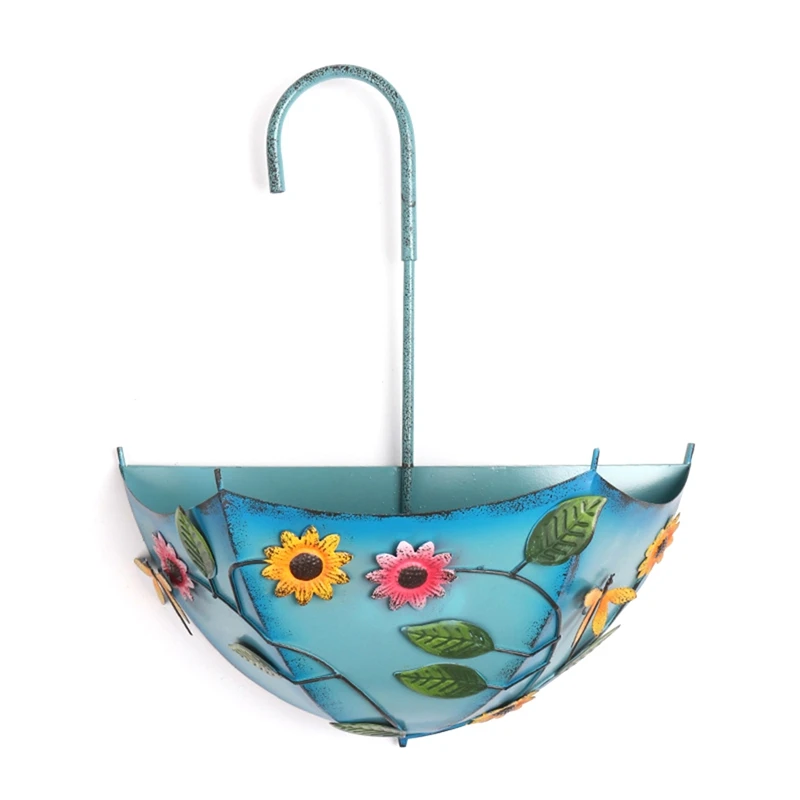 

1 PCS Flower Pot Bonsai Bowl Umbrella Hanging Planter Wall Decor Plant Hanger Iron