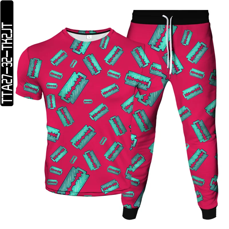 Tupac 2pac Hip Hop Music Rock Singer Kiss Band 3D Printing Tracksuit T-Shirt Pants 2Pcs Set Clothing Summer Male Oversized S-6XL 3