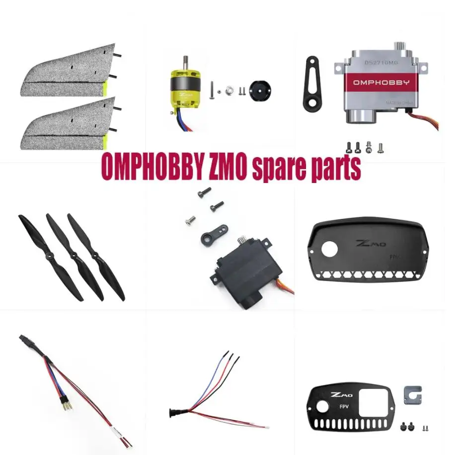 

OMPHOBBY ZMO RC VTOL самолет FPV Дрон запасные части пропеллеры крыло мотор сервопривод соединительный кабель крышка
