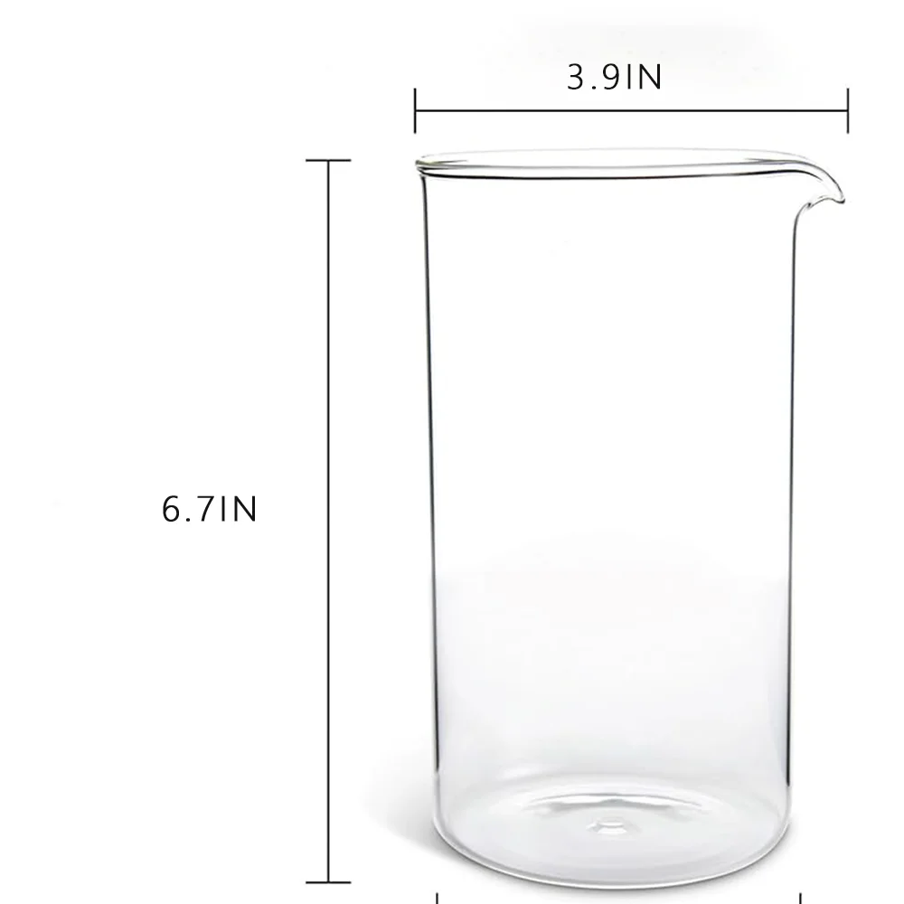 Borosilicate 3.3 Glass Universal Replacement Beaker French Press Coffee and Tea Makers-Enhance Your Brewing Experience glass cup heat resistant coffee glass cup heat resistant glass cup glass water cup