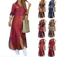 Robes pour femmes 2026 : Nouvelle mode, robe longue sexy à simple boutonnage, col à revers ample, printemps-automne, vêtements pour femmes, vestidos 1