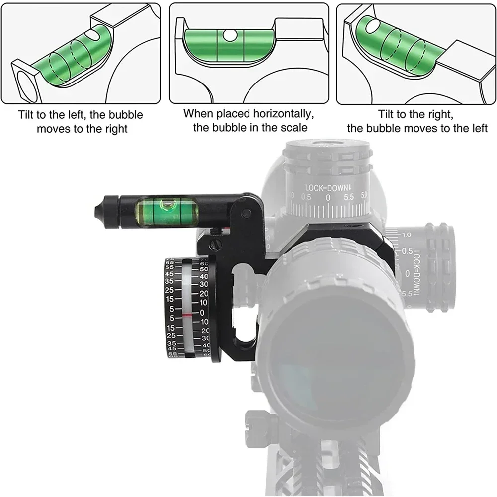 Rifle Scope Mount Rifle Scope Mount Ring Scope Bubble Level Bubble Level Angle Cosine Indicator Kit 25.4mm / 30mm Tube Hunting Scope Mounts Ring