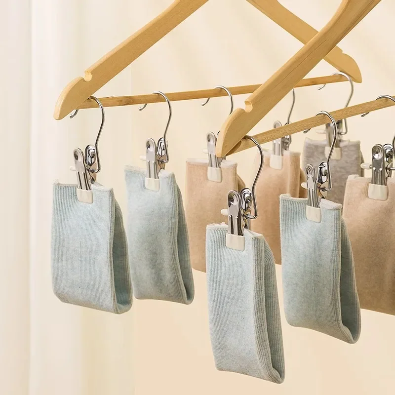 Anti-slip Clothes Hanger Pants Rack Storage Portable Organizer Room Laundry Hook Stainless Steel Clothespin Home Racks Hangers