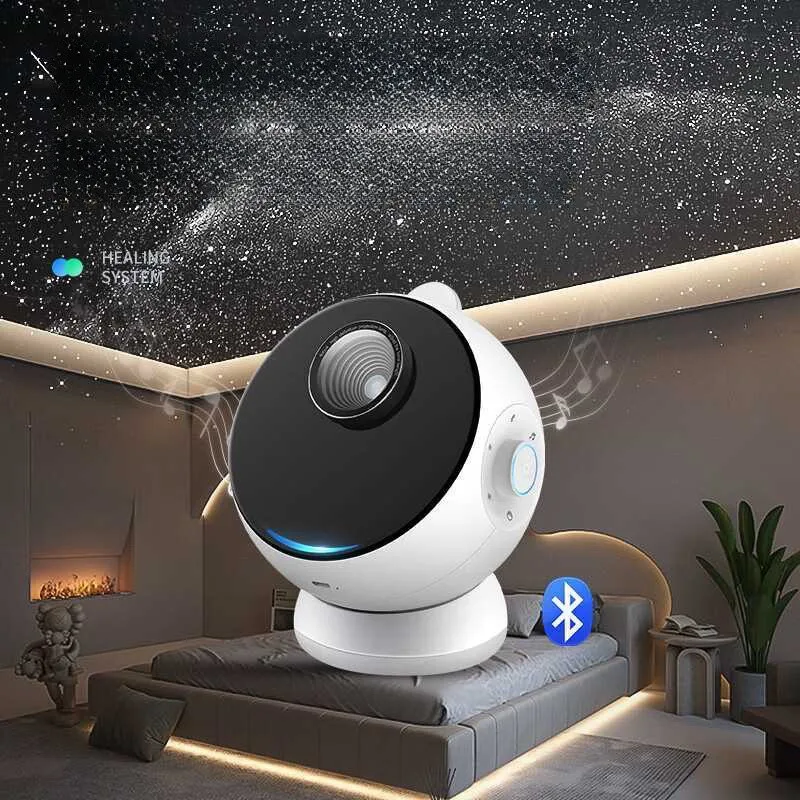 Natale 3D Galaxy Star Night Lights Proiettore Bluetooth Ruota Planetario Cielo Stellato Proiettore Lampada Da Notte Kids Room Decor