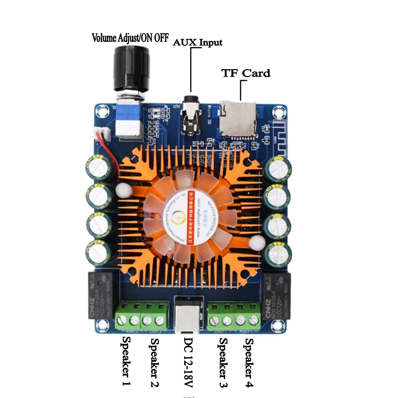 A393 50W *4 TDA7388 Bluetooth 5.0 Digital Audio Amplifier Board 4 channels Car Stereo Amplificador AUX TF Card