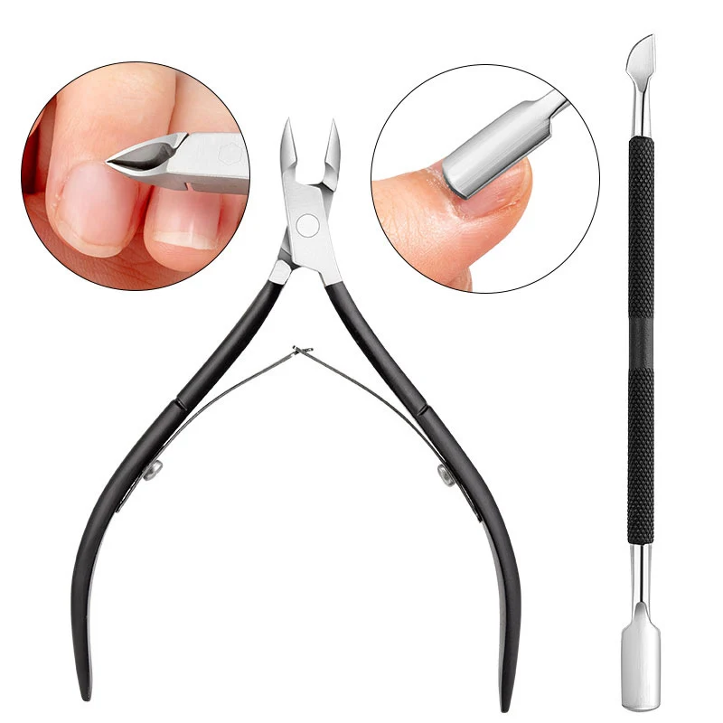 

QIDUO Cuticle Nippers Nail Manicure Scissors Clippers Trimmer Dead Skin Remover Pedicure Stainless Steel Cutters Nail Art Tools