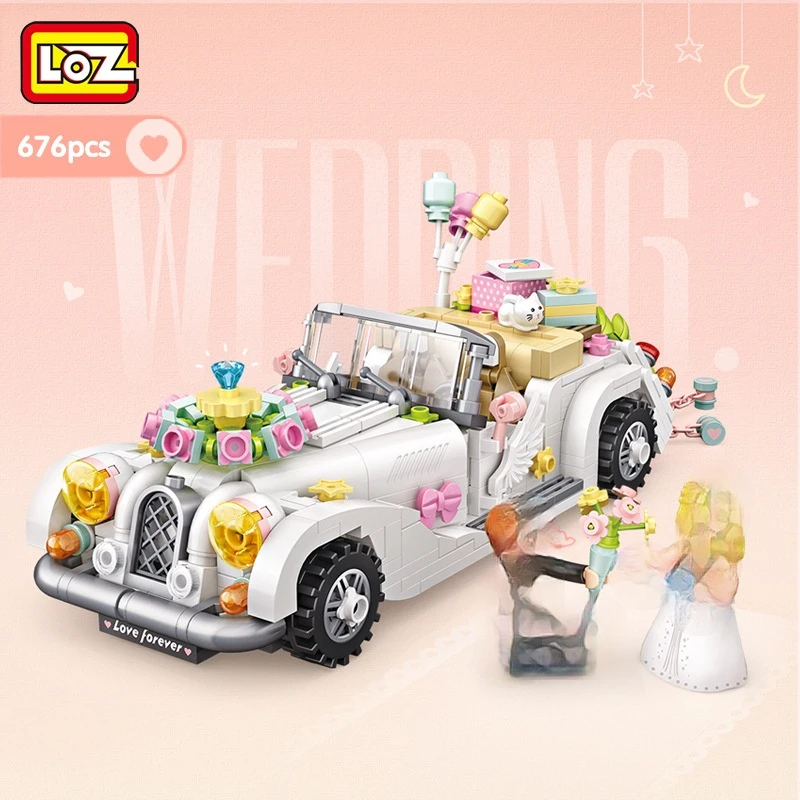 Loz Mini Blocks Technical Car Model Bricks Building Blocks Wedding Car Block Set Micro Cartoon Car Bricks Regalo Di Natale 1119