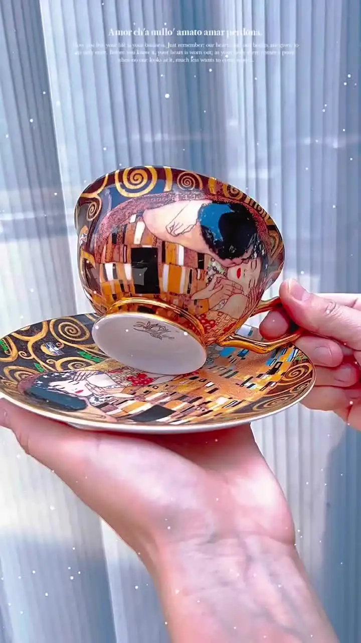Gustav klimt-中国のコーヒーセット,セラミックティーセット