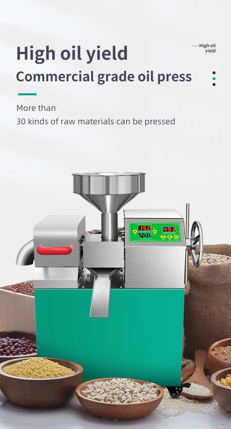 Description Picture 5 of itemP10 Small Commercial Oil Press Fully Automatic Stainless Steel Oil Press 1200w Power 9-15kg per Hour Medium Commercial Selling