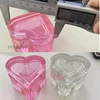 Pink Heart Crystal Glass Nail Dappen Dish with Cap for Acrylic Powder Crystal Cup Bowl Holder Container Manicure Too 1