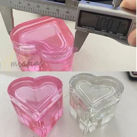 Pink Heart Crystal Glass Nail Dappen Dish with Cap for Acrylic Powder Crystal Cup Bowl Holder Container Manicure Too 1