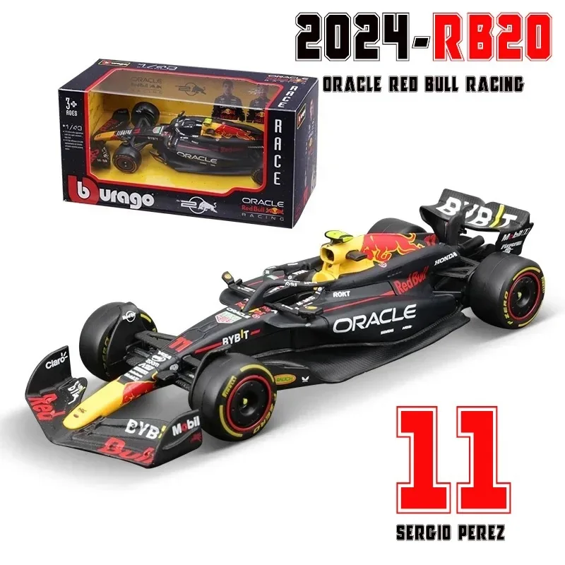 Bburago 1:43 F1 Red Bull Racing TAG Heuer RB20 2024 #1 Verstappen #11 Perez Alloy Car Die Cast Model Toy Collectible SF24 2