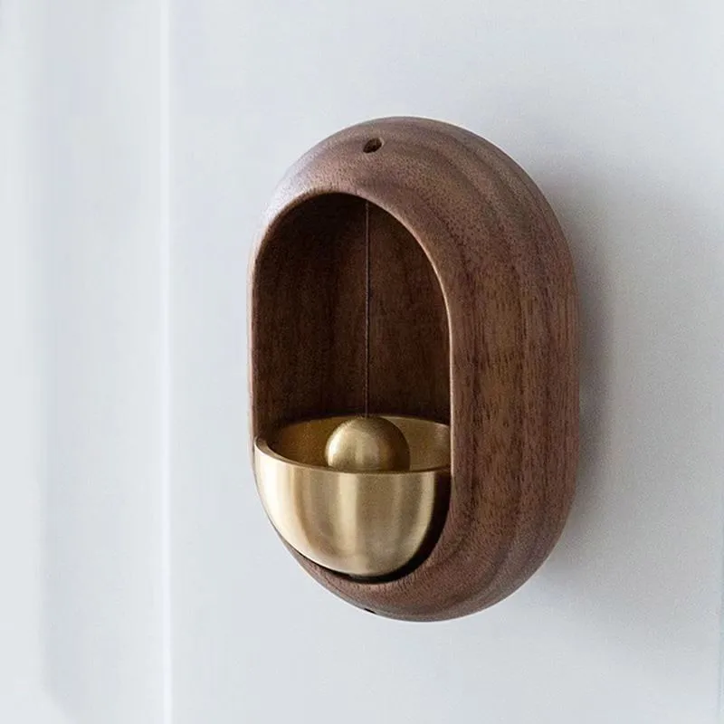 Brass Wooden Wireless Wind Chimes Entrance Doorbell Decoration Bedroom Pendant Meditation Small Bell Hangings wind bell wind chimes wind chime brass bell