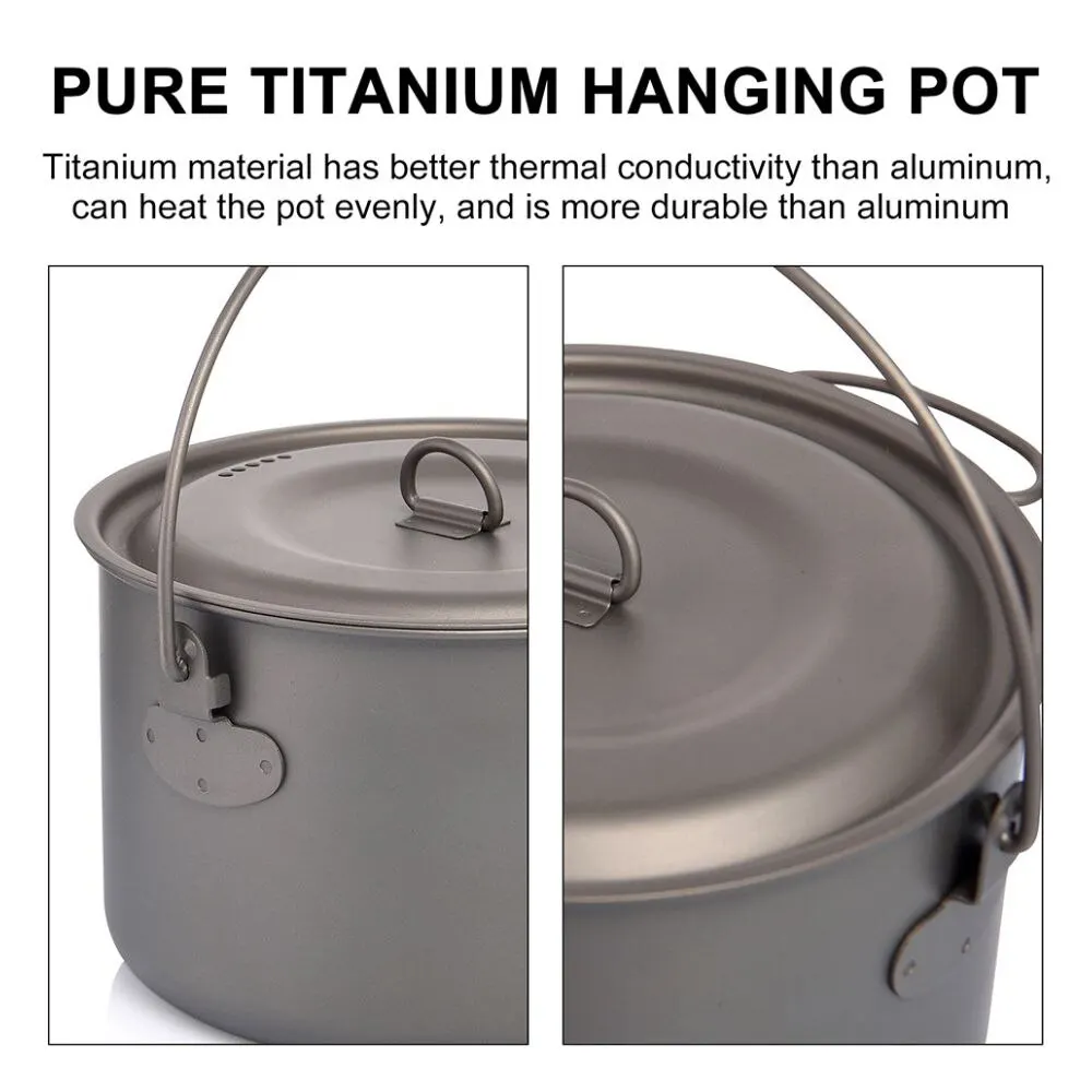 Camping Tableware Titanium Cookware Set 4