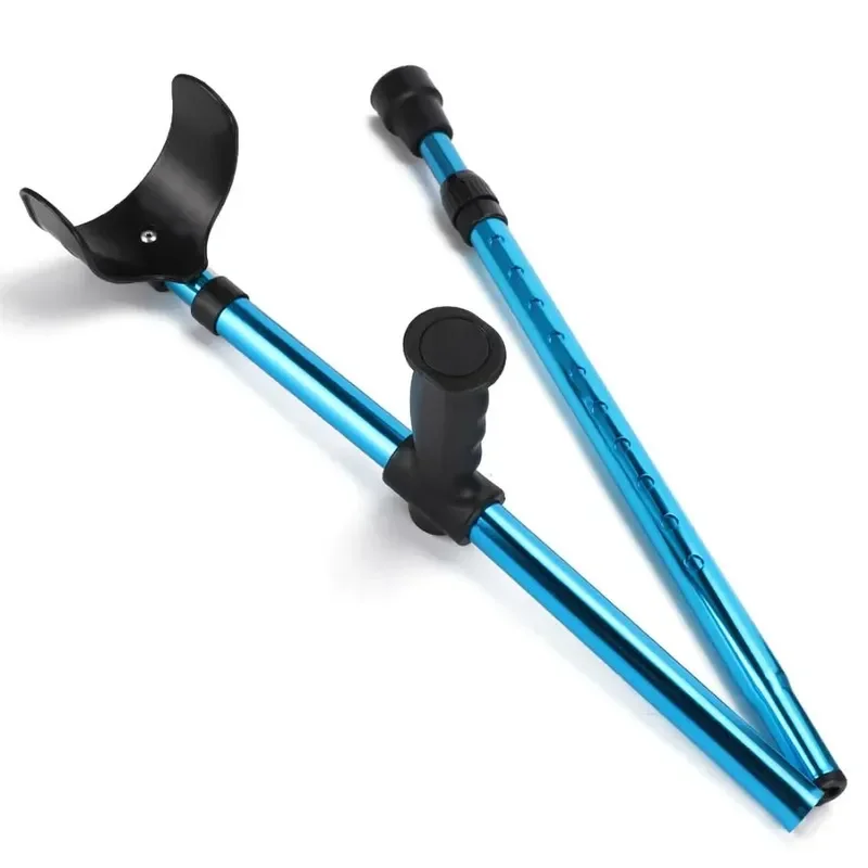 Adjustable Telescopic Underarm Cane Crutch Crutches Aluminum Alloy for Disabled Seniors Elderly Portable Folding Walking Stick O 3