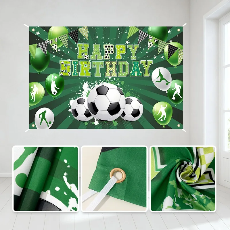 Soccer Birthday Party Backdrop Football Soccer Theme Birthday Party Decorations Photo Booth Props for Boys Kids - Image 6