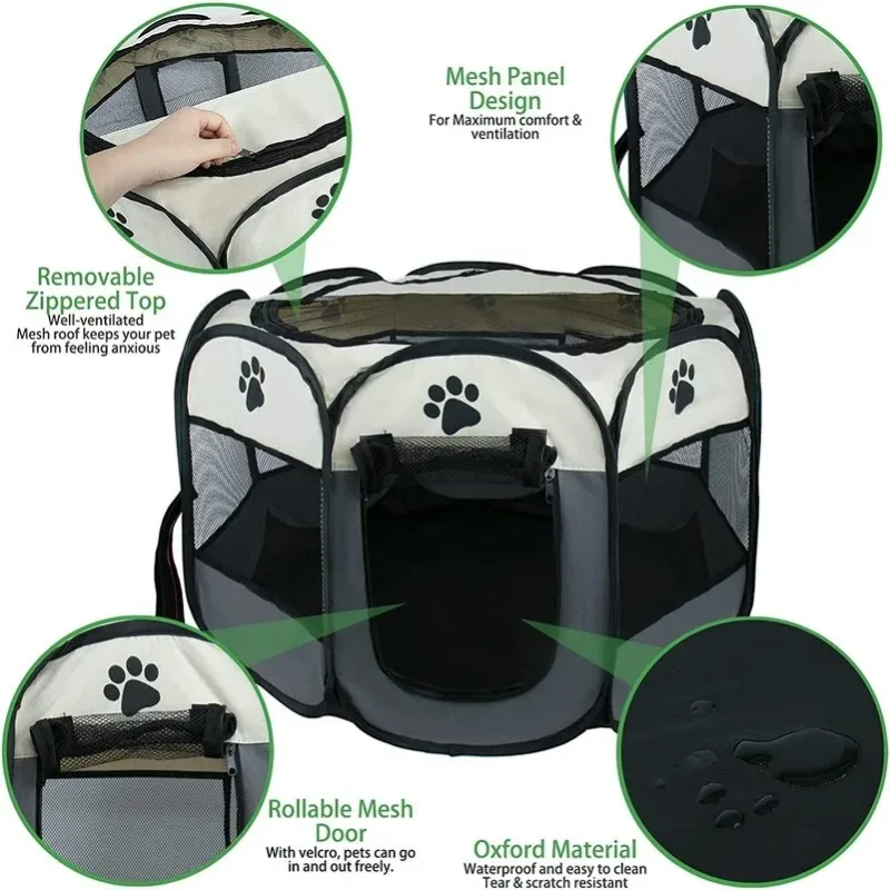 Oxford lightweight Puppy Pet Playpen for Medium Dogs Portable Cat Playpens Indoor Fence Foldable Doggie Play Pen