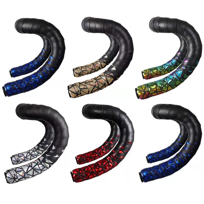 

Road Bike Handlebar Tape Accessories Bicycle Non-slip Gradient Color Aurora Wear-resistant and Breathable Handlebar Tape