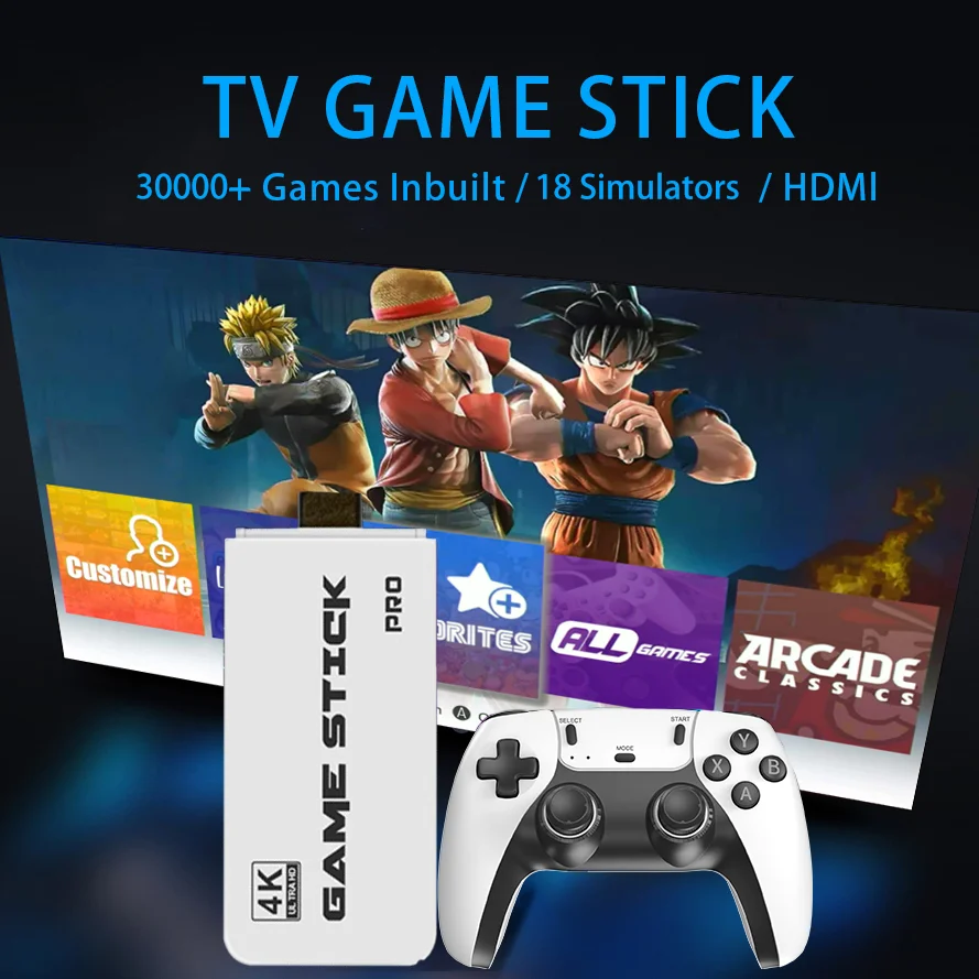 Consola de videojuegos 4K TV Game Stick M15, 40000 +/50000 juegos integrados, mando inalámbrico de 128G, mando Retro - Image 5